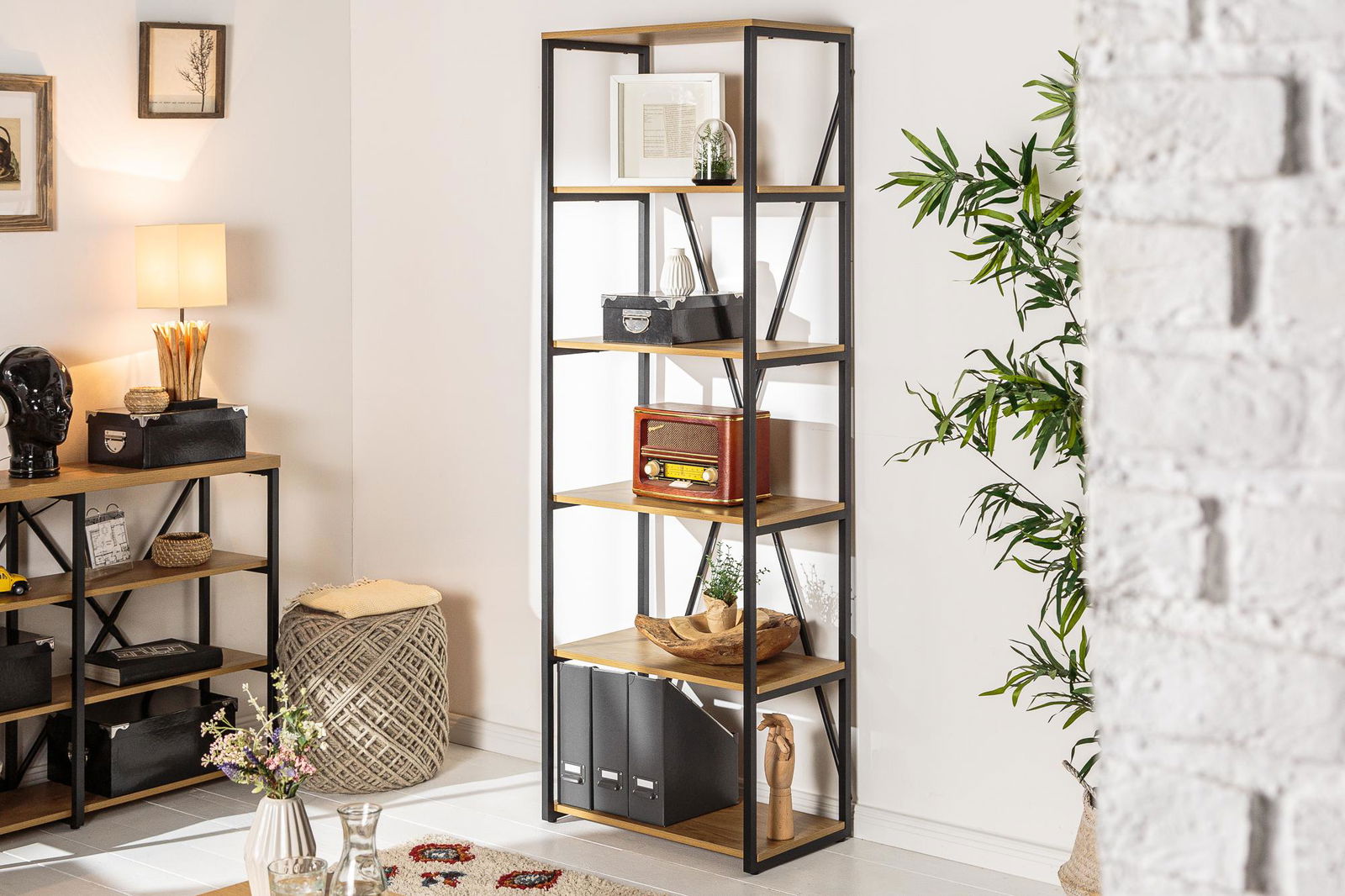 Regal Studio 180cm w optyce dębu / 40627 / INVICTA INTERIOR