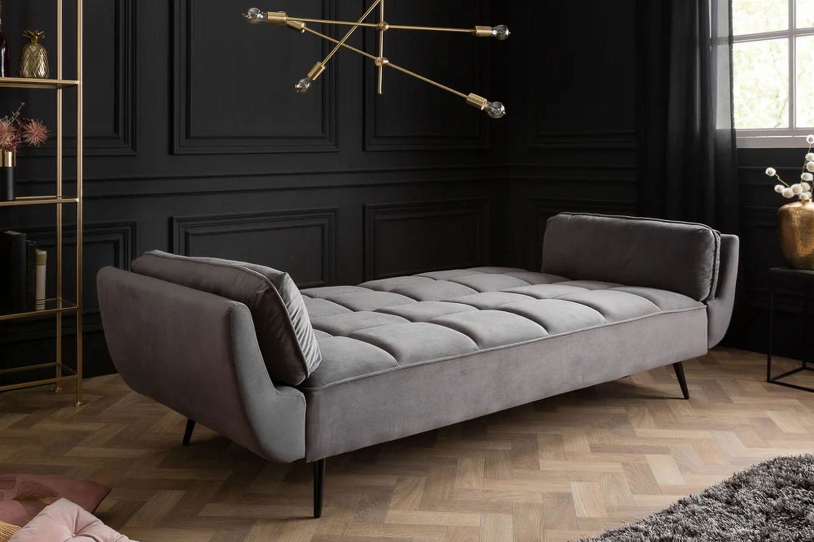 SOFA BONTIQUE SZARY AKSAMIT / 40567 / INVICTA INTERIOR