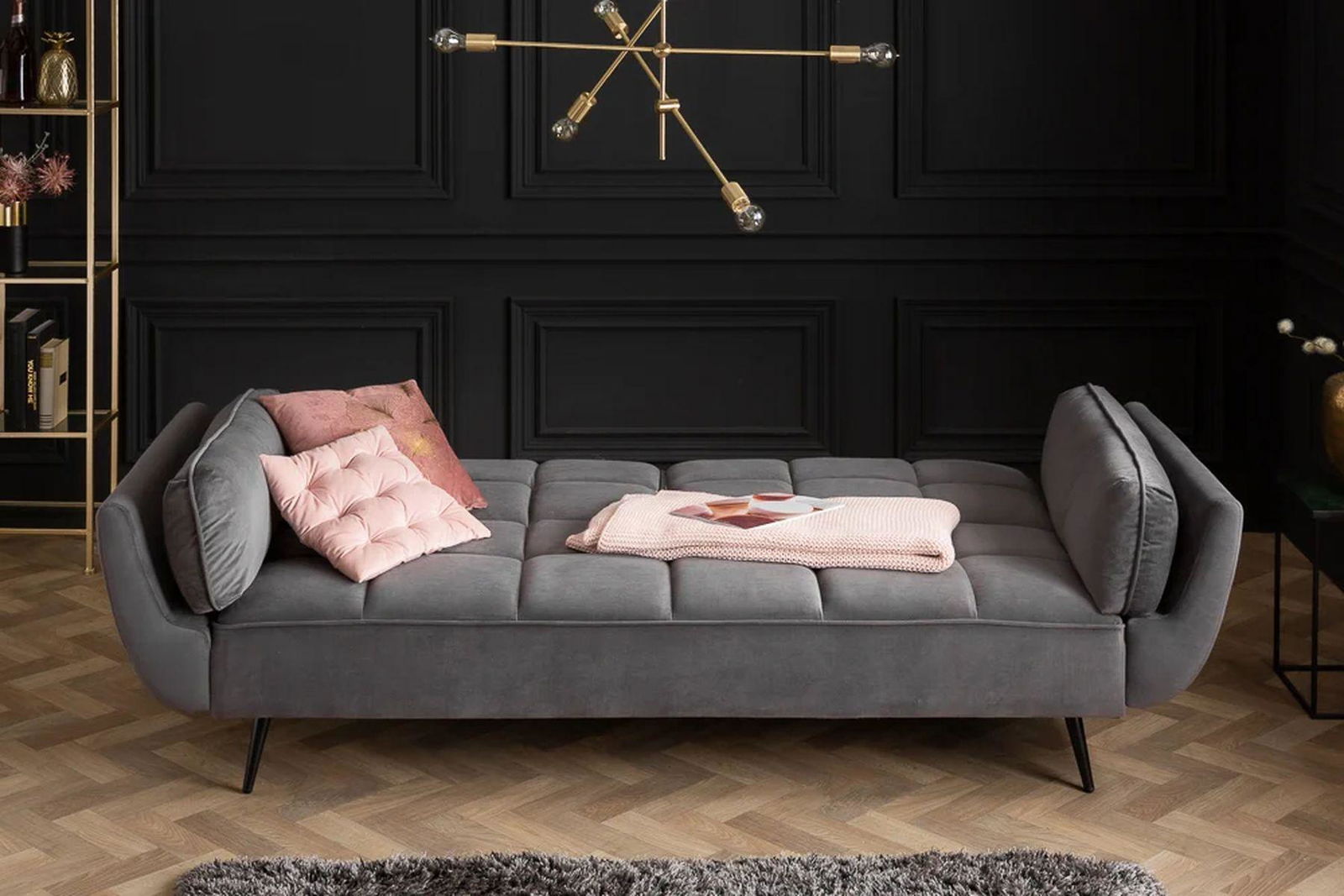 SOFA BONTIQUE SZARY AKSAMIT / 40567 / INVICTA INTERIOR