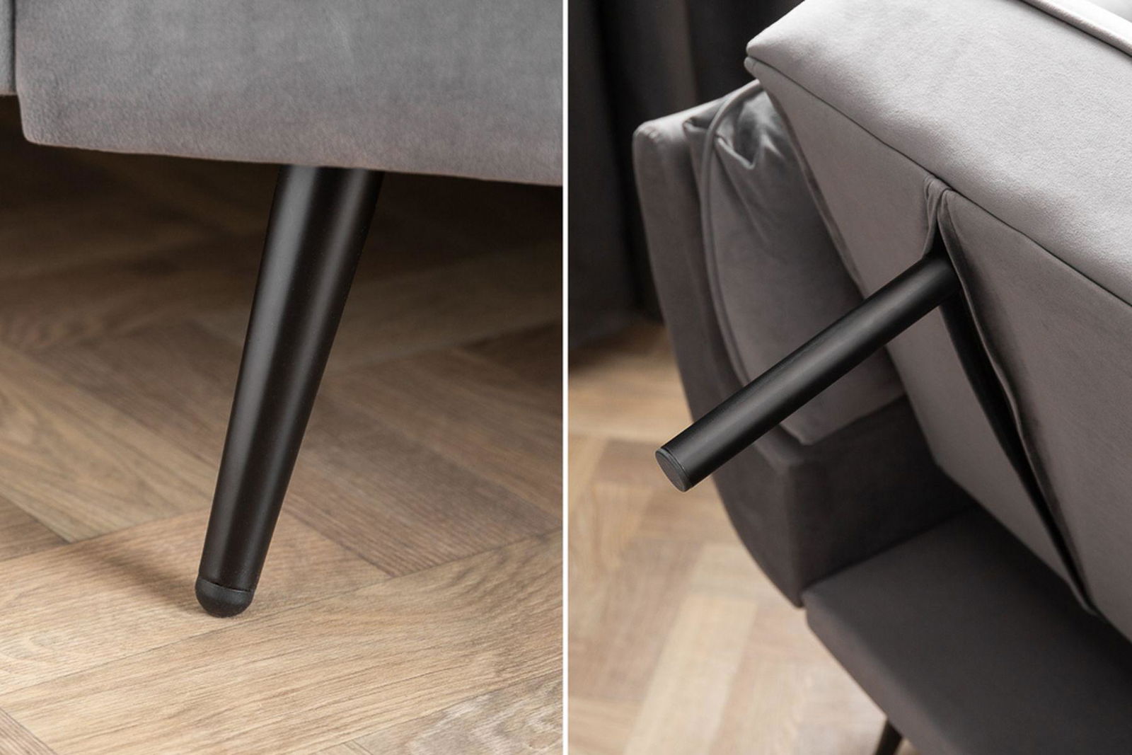 SOFA BONTIQUE SZARY AKSAMIT / 40567 / INVICTA INTERIOR