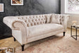 SOFA CHESTERFIELD PARIS BEŻOWY AKSAMIT 225 CM / 42662 / INVICTA INTERIOR