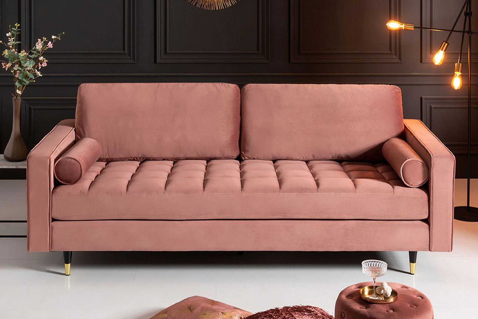 SOFA COZY VELVET RÓŻOWA / 41071 / INVICTA INTERIOR