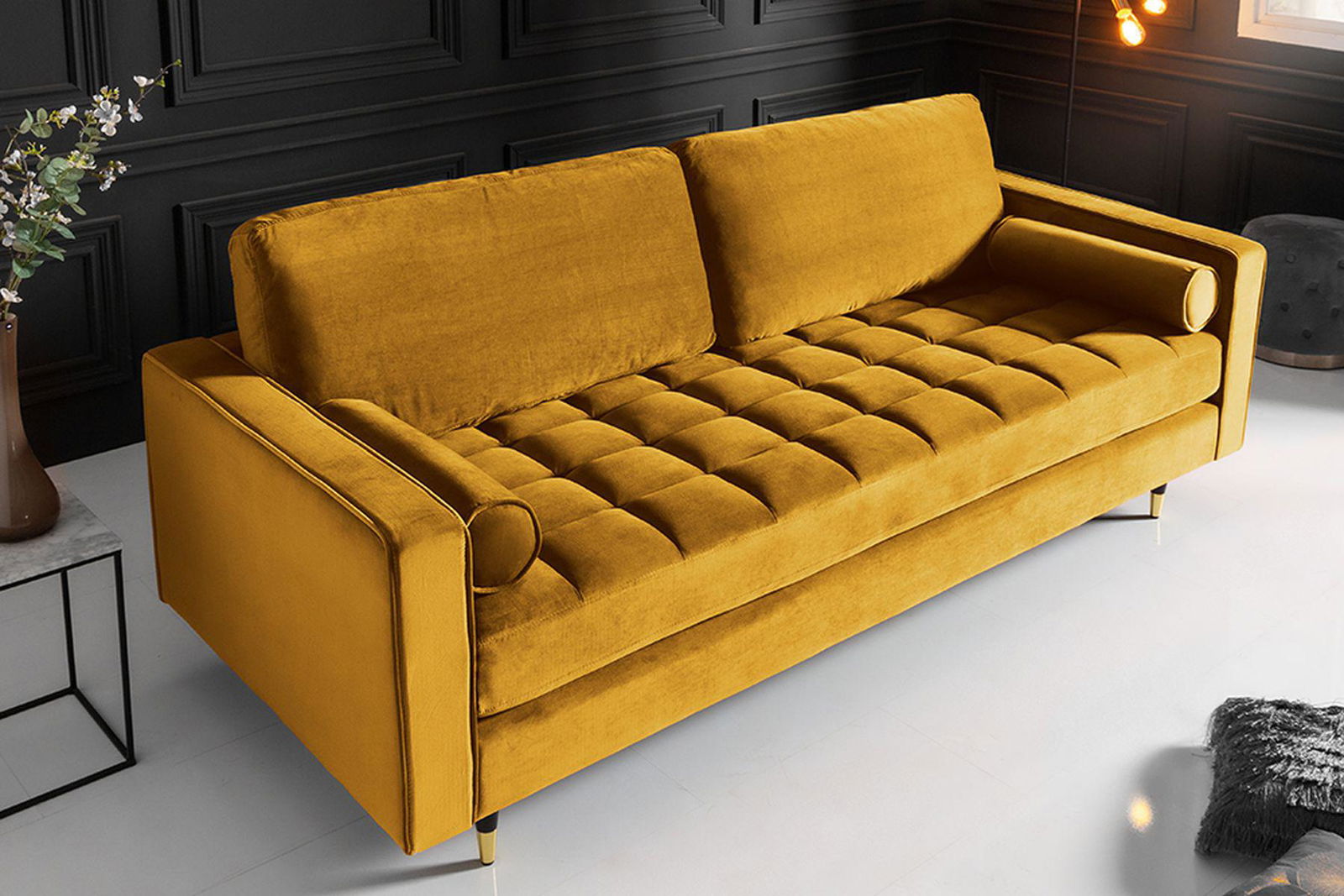 SOFA COZY VELVET ŻÓŁTA / 41072 / INVICTA INTERIOR