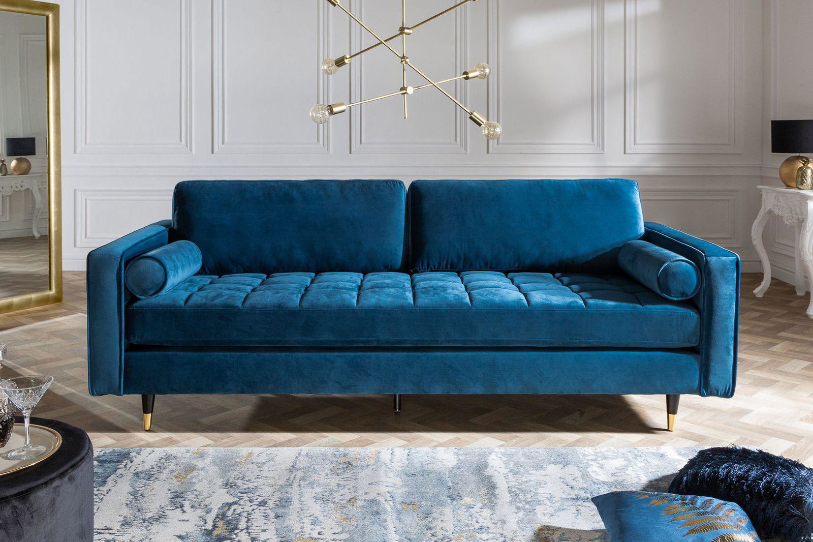 SOFA COZY VELVET morski / 39844 / INVICTA INTERIOR