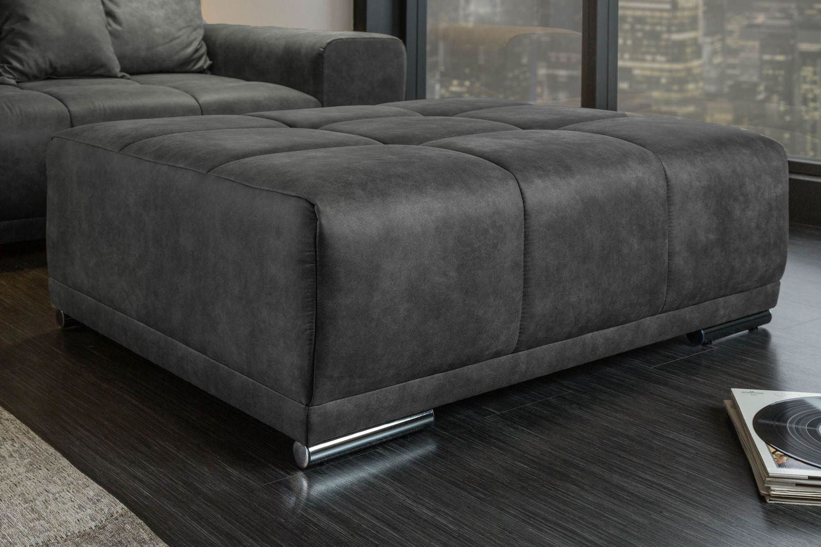 SOFA ELEGANCIA 280 CM ANTYCZNY SZARY / 40479 / INVICTA INTERIOR