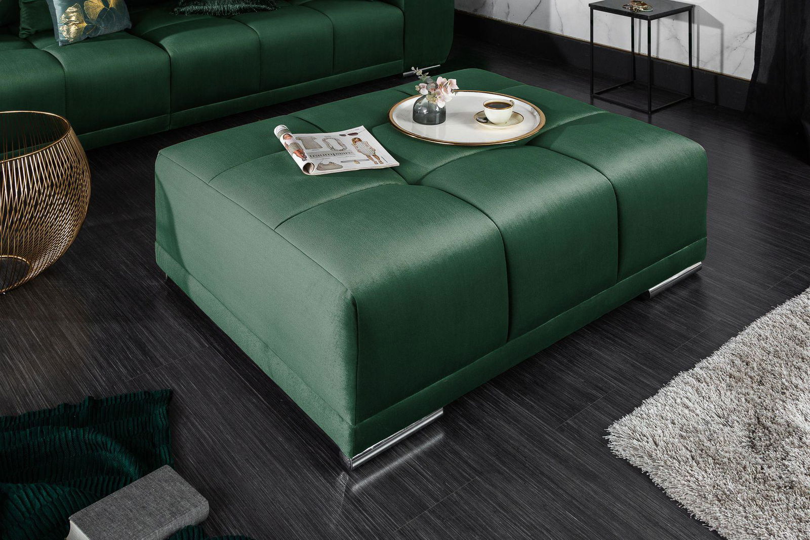 SOFA ELEGANCIA 280 CM SZMARAGDOWA ZIELEŃ / 40157 / INVICTA INTERIOR