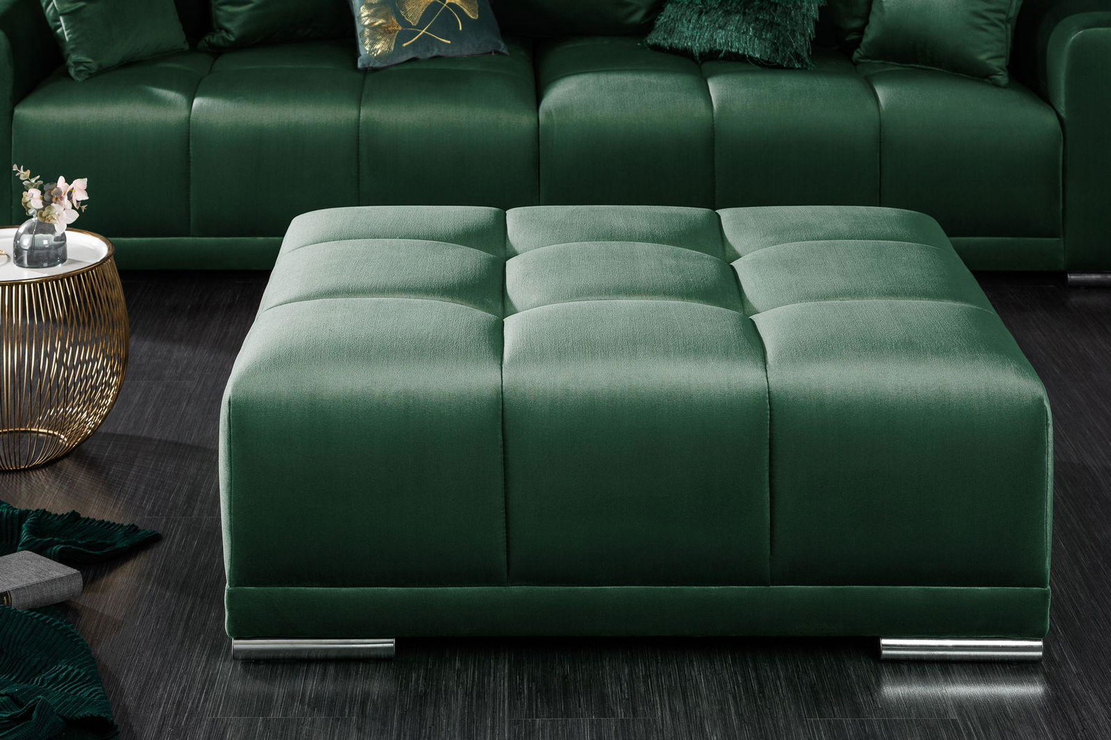 SOFA ELEGANCIA 280 CM SZMARAGDOWA ZIELEŃ / 40157 / INVICTA INTERIOR