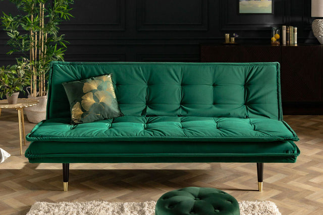 SOFA MAGNIFIQUE ROZKLADANA SZMARAGDOWO ZIELONA / 40029 / INVICTA INTERIOR