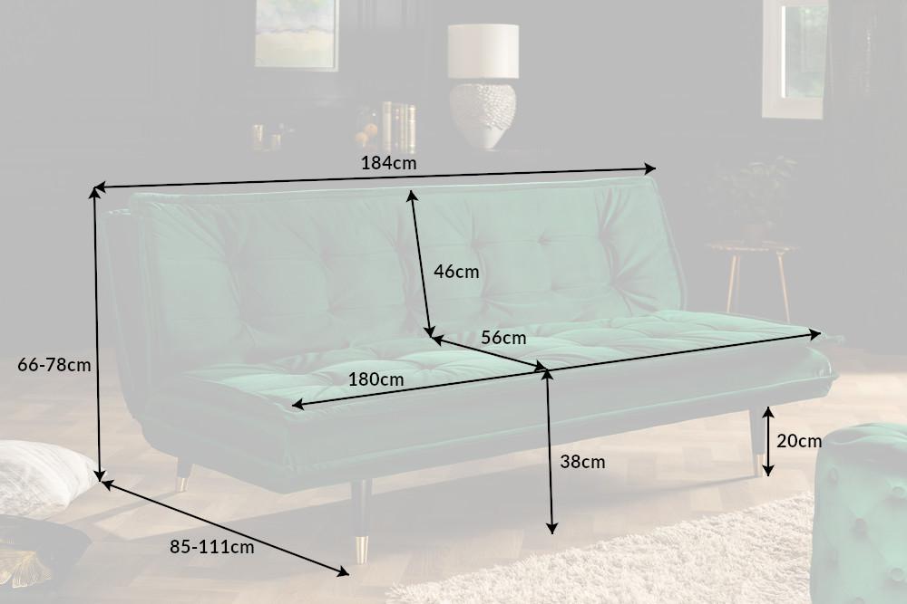 SOFA MAGNIFIQUE ROZKLADANA SZMARAGDOWO ZIELONA / 40029 / INVICTA INTERIOR