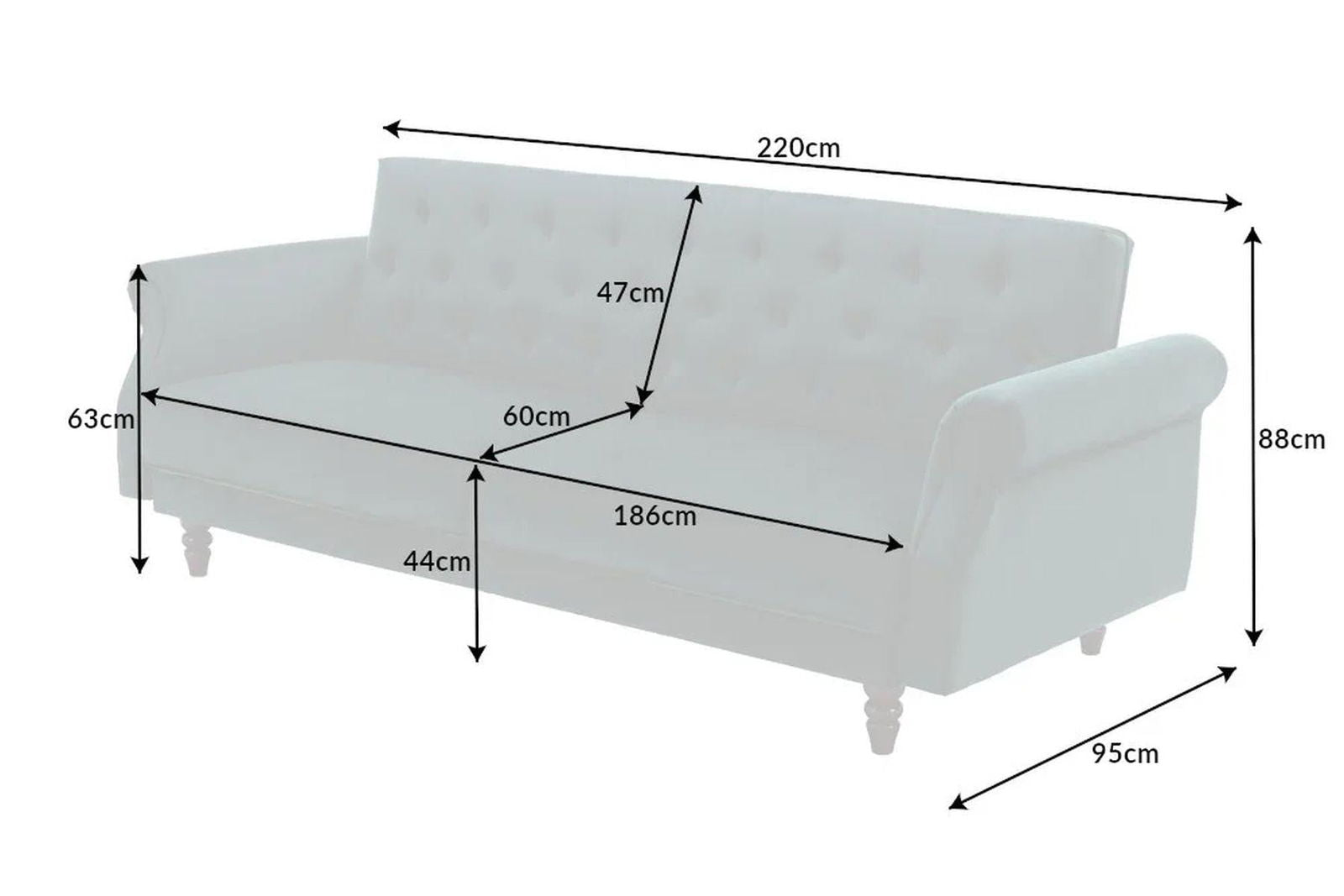 SOFA MAISON BIAŁA / 220 / 41498 / INVICTA INTERIOR / INVICTA INTERIOR