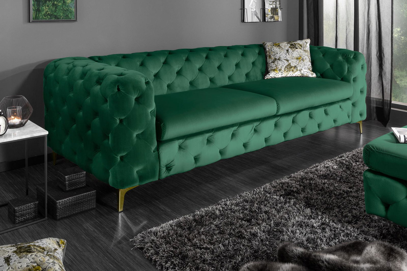 SOFA MODERN SZMARAGDOWA / 39312 / INVICTA INTERIOR