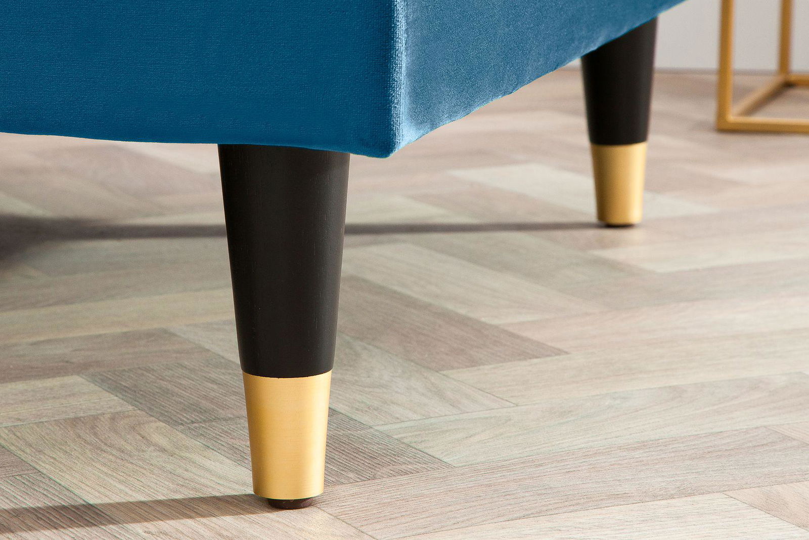 SOFA NAROŻNA COZY NIEBIESKA AKSAMIT / 39847 / INVICTA INTERIOR