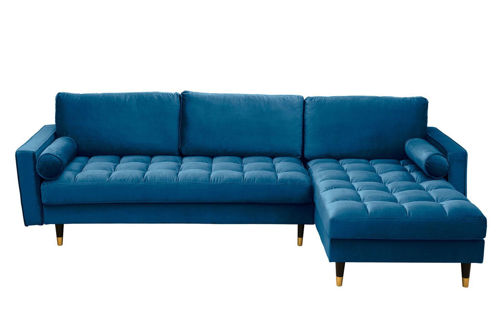 SOFA NAROŻNA COZY NIEBIESKA AKSAMIT / 39847 / INVICTA INTERIOR