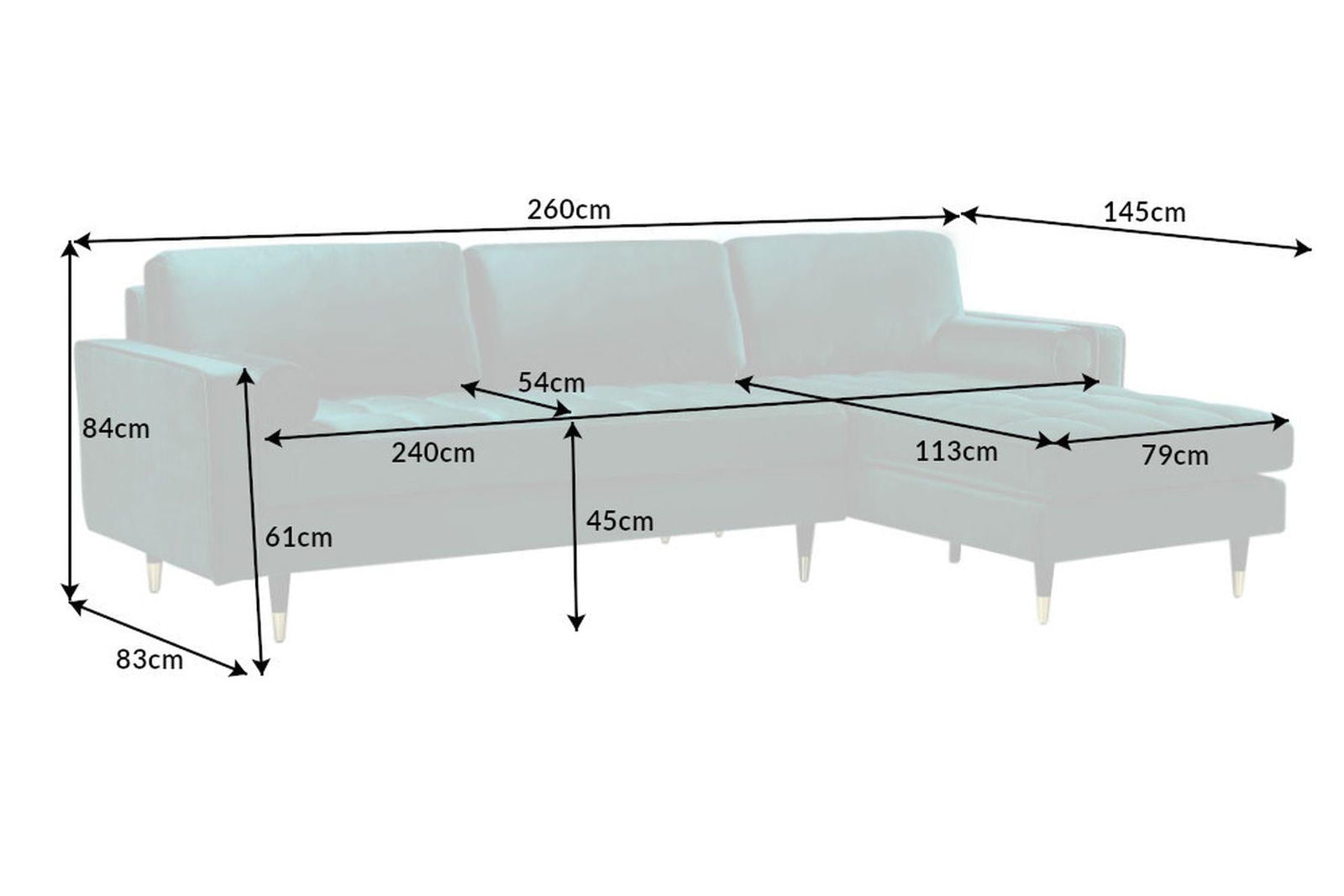 SOFA NAROŻNA COZY RUDA AKSAMIT / 40275 / INVICTA INTERIOR