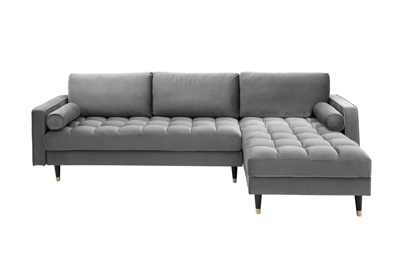 SOFA NAROŻNA COZY SZARA AKSAMIT / 40273 / INVICTA INTERIOR