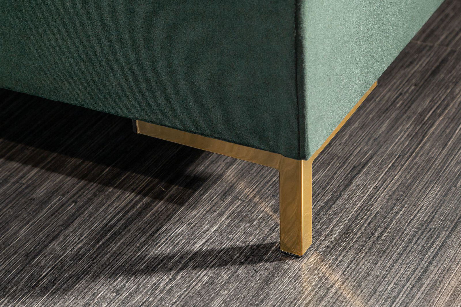 SOFA NAROŻNA LOFT SZMARAGDOWA z pufą / 39831 / INVICTA INTERIOR