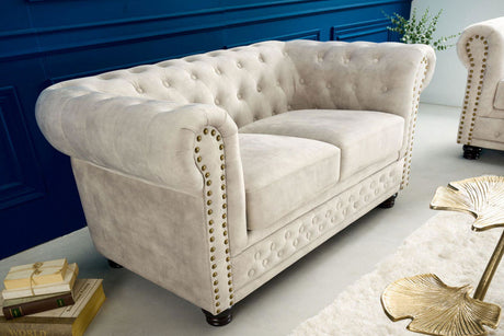 SOFA  OSOBOWA CHESTERFIELD AKSAMIT 150 CM / 42311 / INVICTA INTERIOR