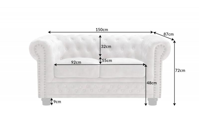 SOFA  OSOBOWA CHESTERFIELD AKSAMIT 150 CM / 42311 / INVICTA INTERIOR