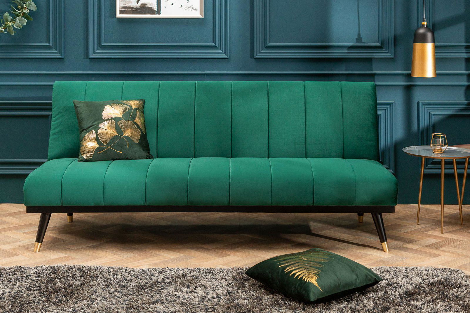 SOFA PETIT ROZKLADANA SZMARAGDOWO ZIELONA / 40027 / INVICTA INTERIOR