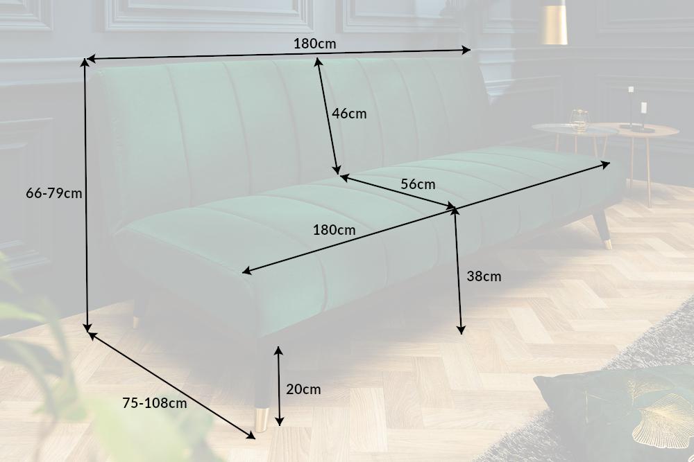 SOFA PETIT ROZKLADANA SZMARAGDOWO ZIELONA / 40027 / INVICTA INTERIOR