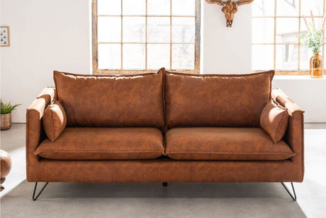 SOFA ROCCO 3 OSOBOWA BRĄZOWA RETRO / 40830 / INVICTA INTERIOR