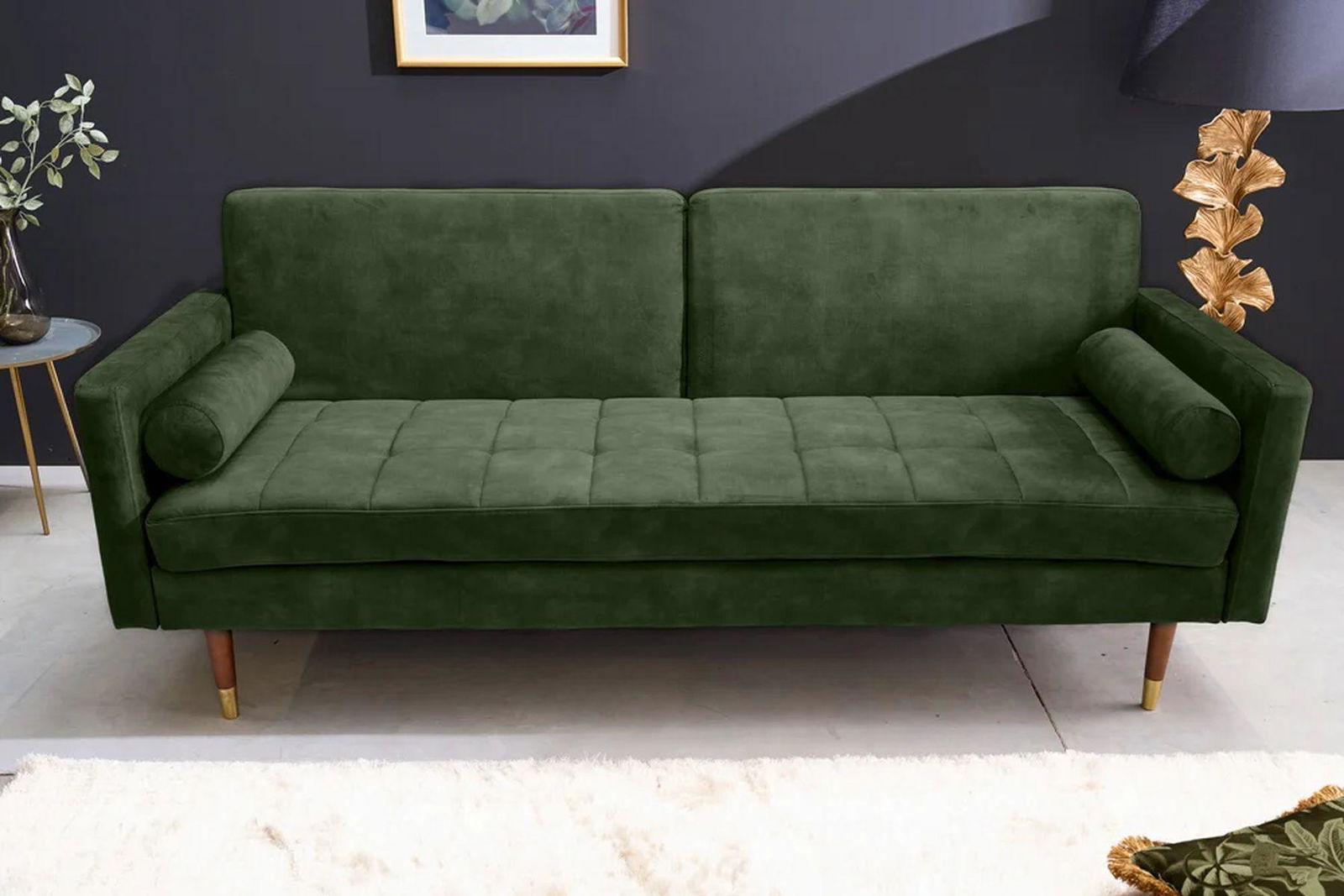 SOFA ROZKŁADANA COUTURE CIEMNA ZIELEŃ / 42493 / INVICTA INTERIOR