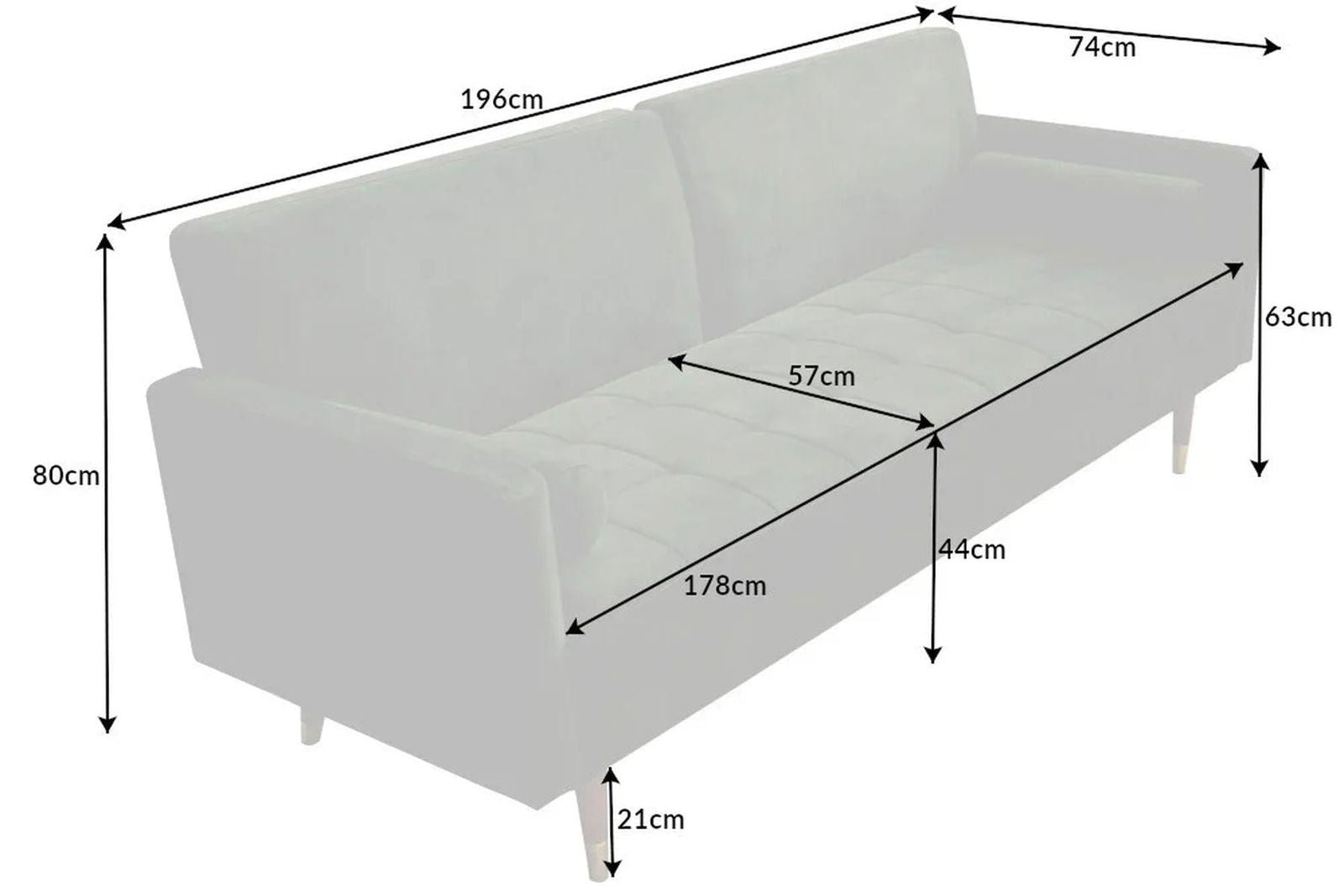 SOFA ROZKŁADANA COUTURE CIEMNA ZIELEŃ / 42493 / INVICTA INTERIOR
