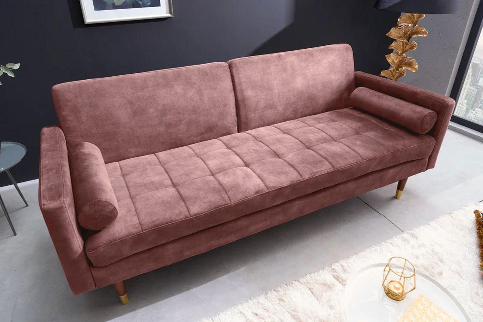 SOFA ROZKŁADANA COUTURE RÓŻOWA / 42495 / INVICTA INTERIOR