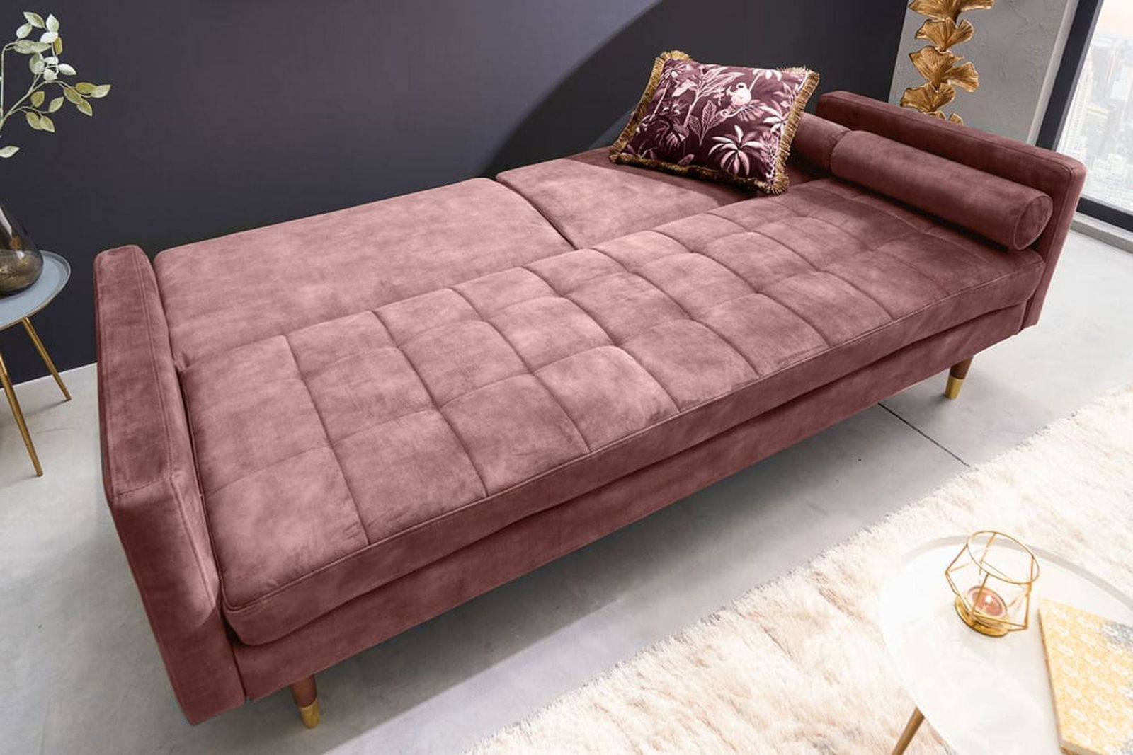 SOFA ROZKŁADANA COUTURE RÓŻOWA / 42495 / INVICTA INTERIOR
