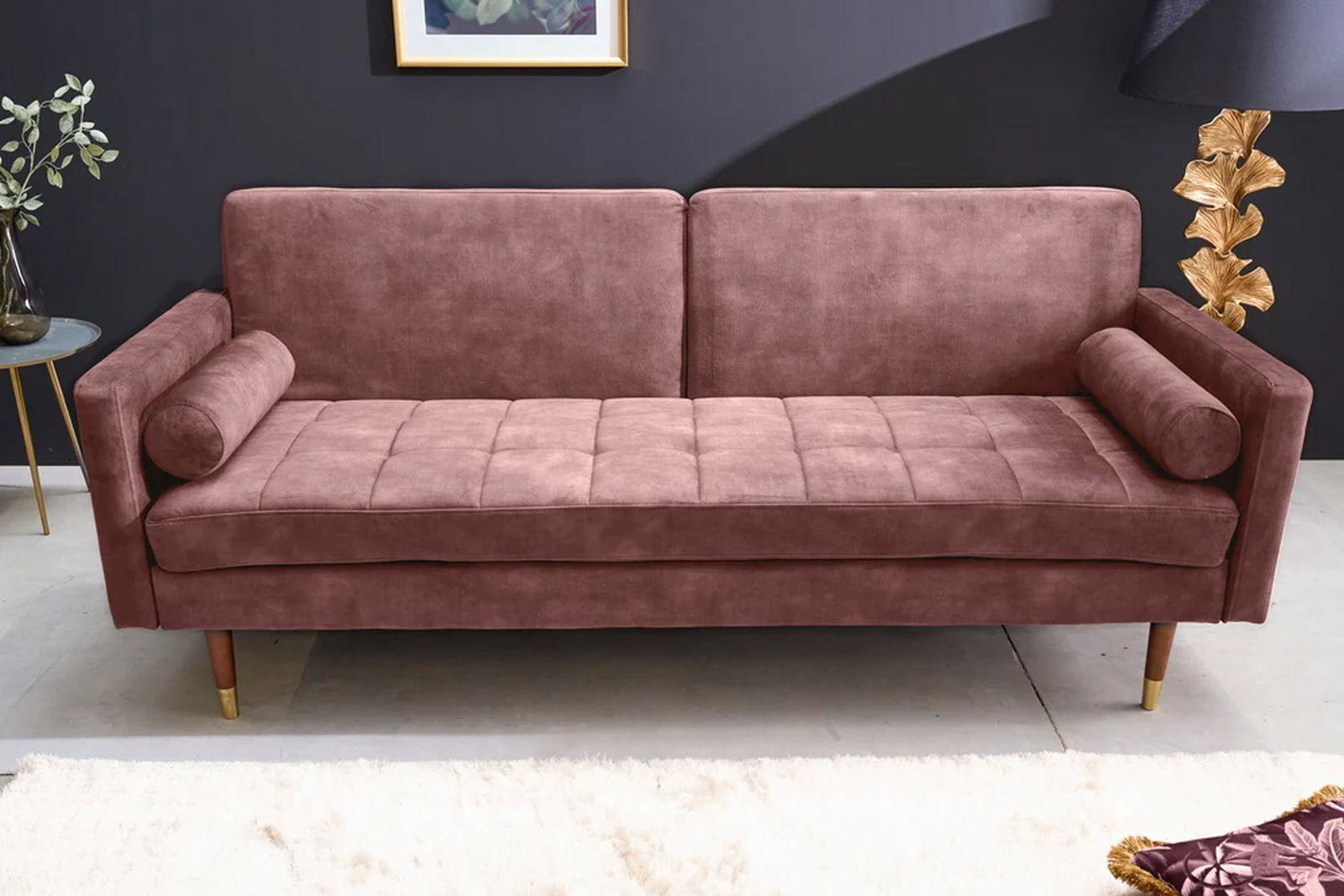 SOFA ROZKŁADANA COUTURE RÓŻOWA / 42495 / INVICTA INTERIOR
