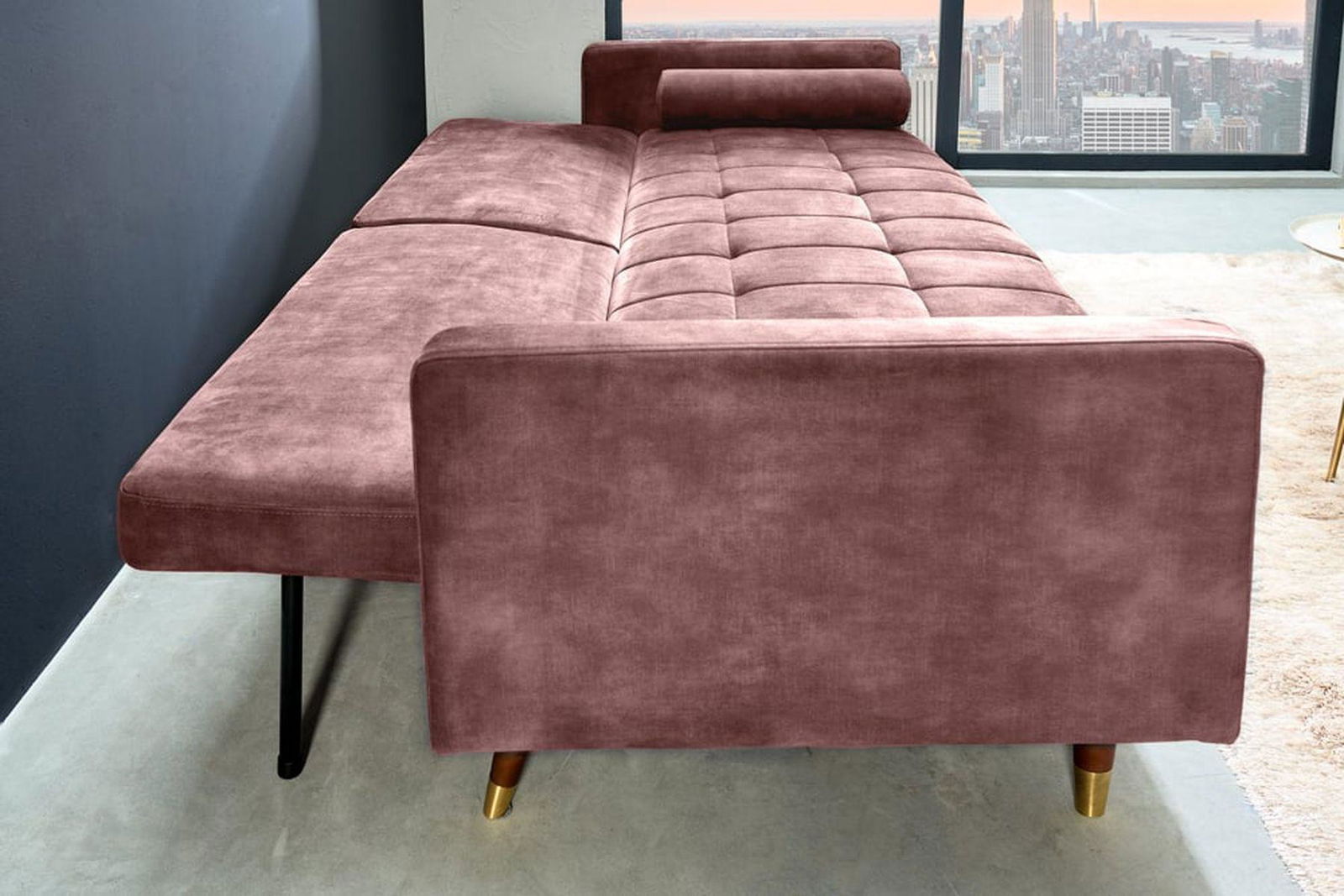 SOFA ROZKŁADANA COUTURE RÓŻOWA / 42495 / INVICTA INTERIOR