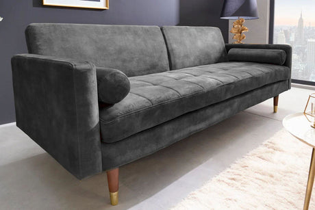 SOFA ROZKŁADANA COUTURE SZARA / 42395 / INVICTA INTERIOR