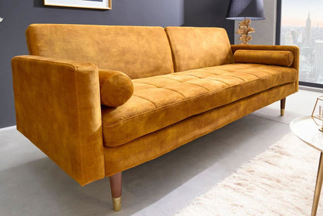 SOFA ROZKŁADANA COUTURE ŻÓŁTA / 42490 / INVICTA INTERIOR