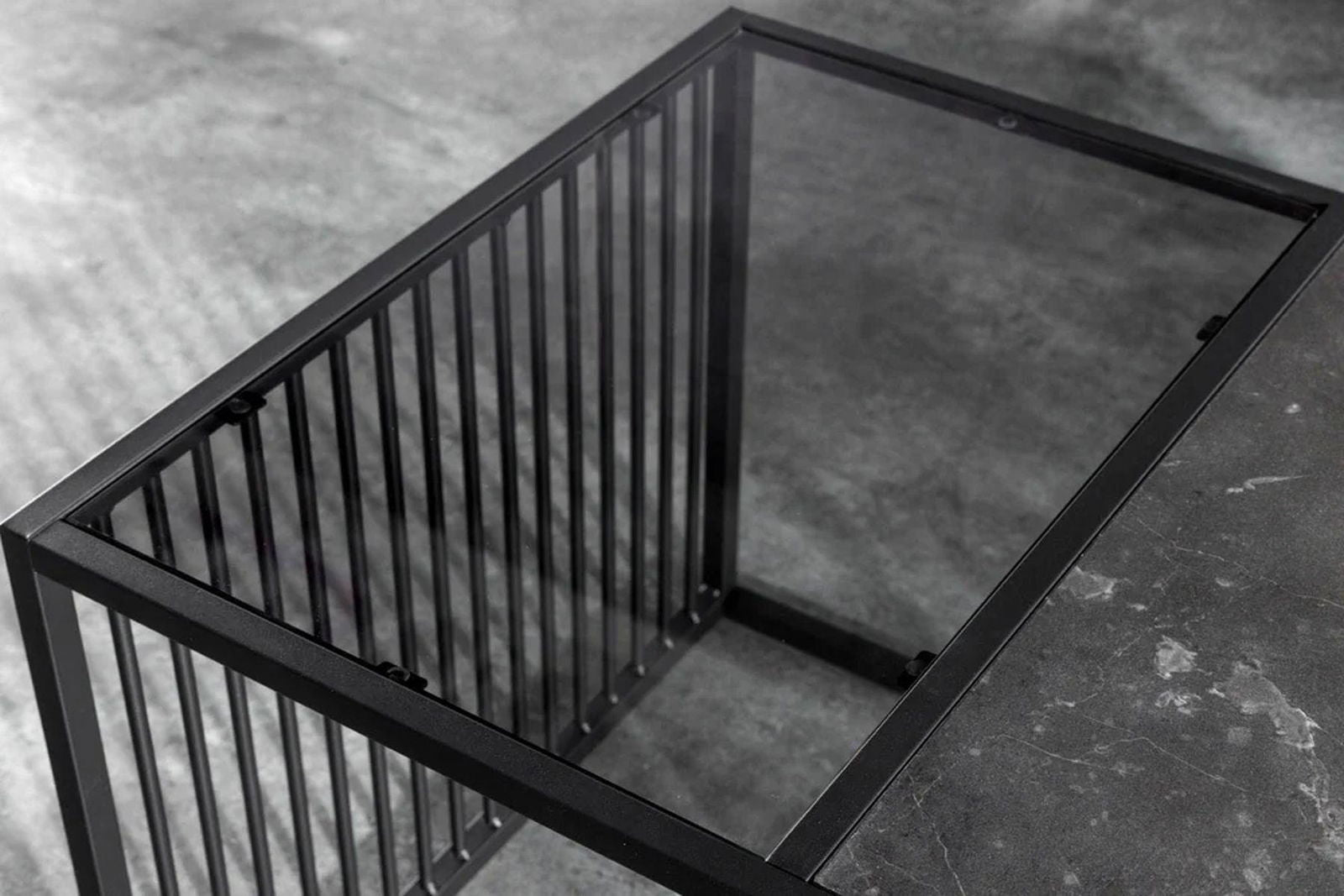 STOLIK ARCHITECTURE OPTYKA CZARNY MARMUR 100 CM / 43001 / INVICTA INTERIOR
