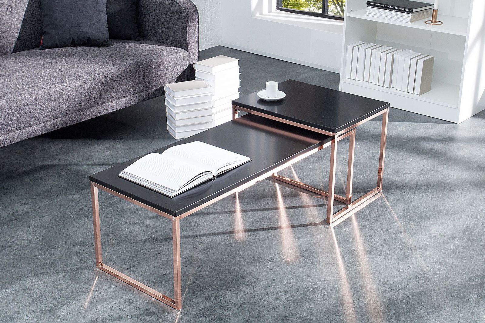 STOLIK ELEMENTS CZARNY KOMPLET 2 SZTUKI / 37736 / INVICTA INTERIOR