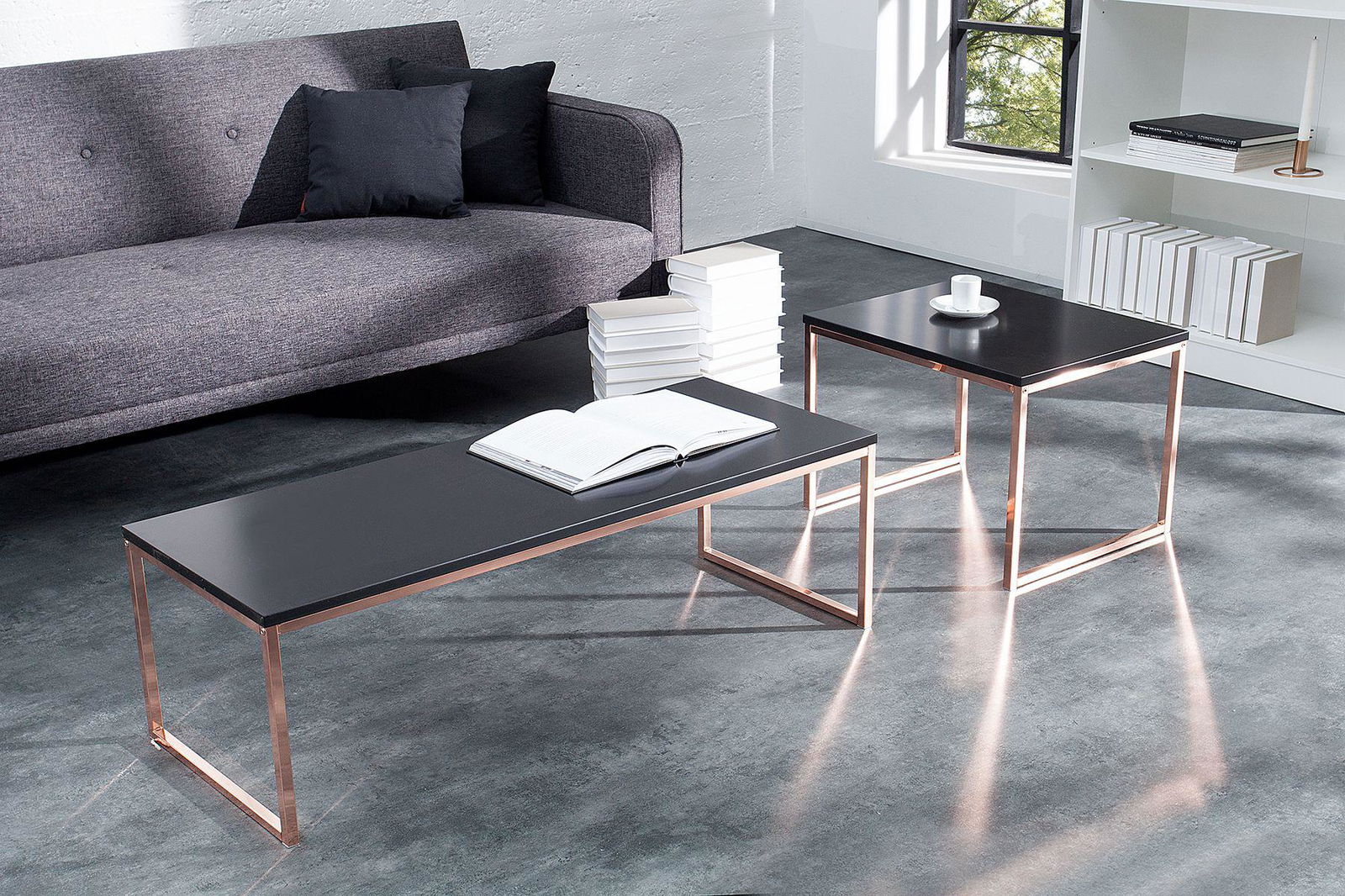 STOLIK ELEMENTS CZARNY KOMPLET 2 SZTUKI / 37736 / INVICTA INTERIOR