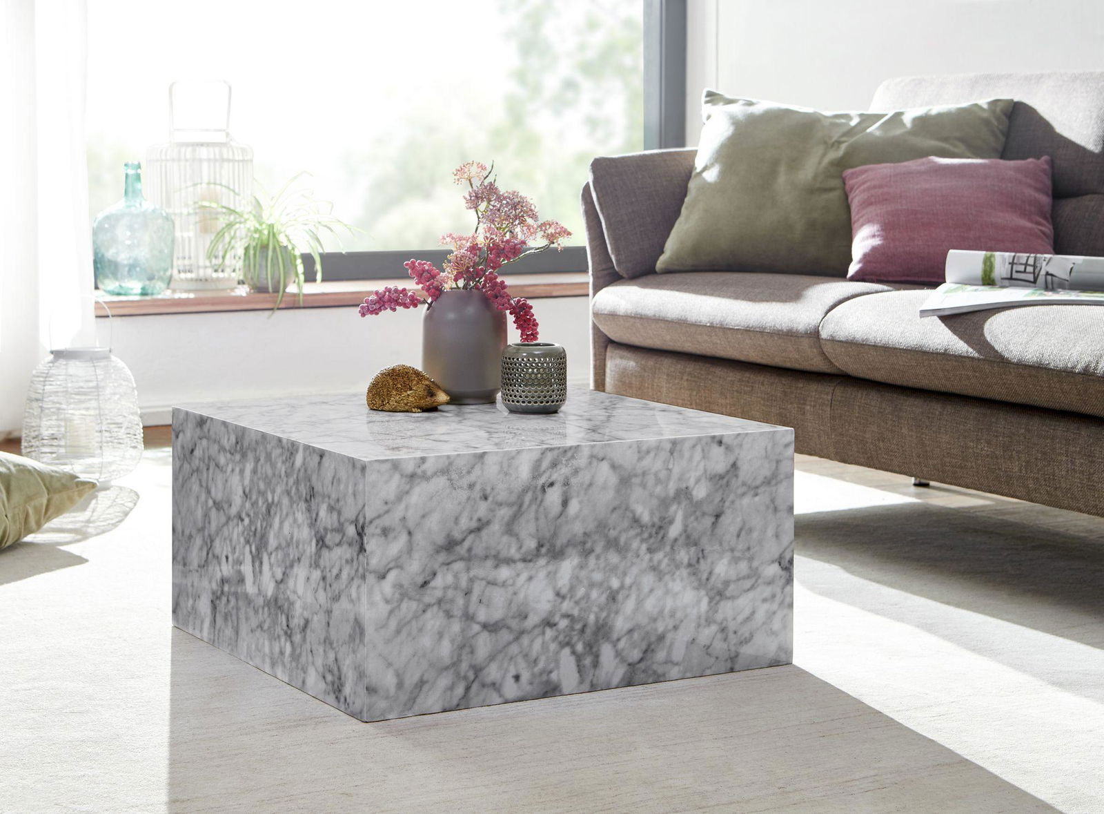 STOLIK KAWOWY 60 CM OPTYKA MARMUR MDF Wohnling / WL6.320