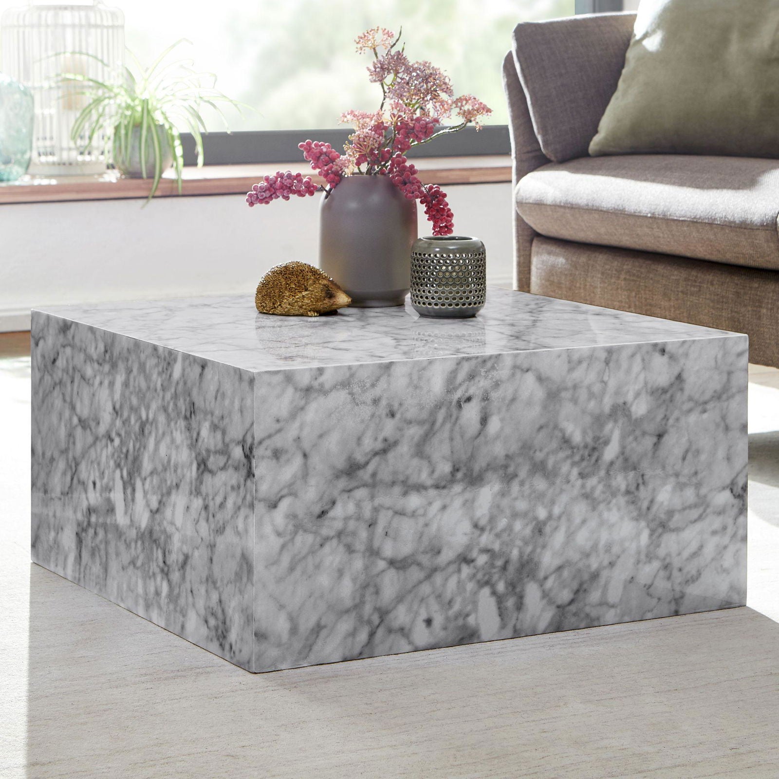 STOLIK KAWOWY 60 CM OPTYKA MARMUR MDF Wohnling / WL6.320