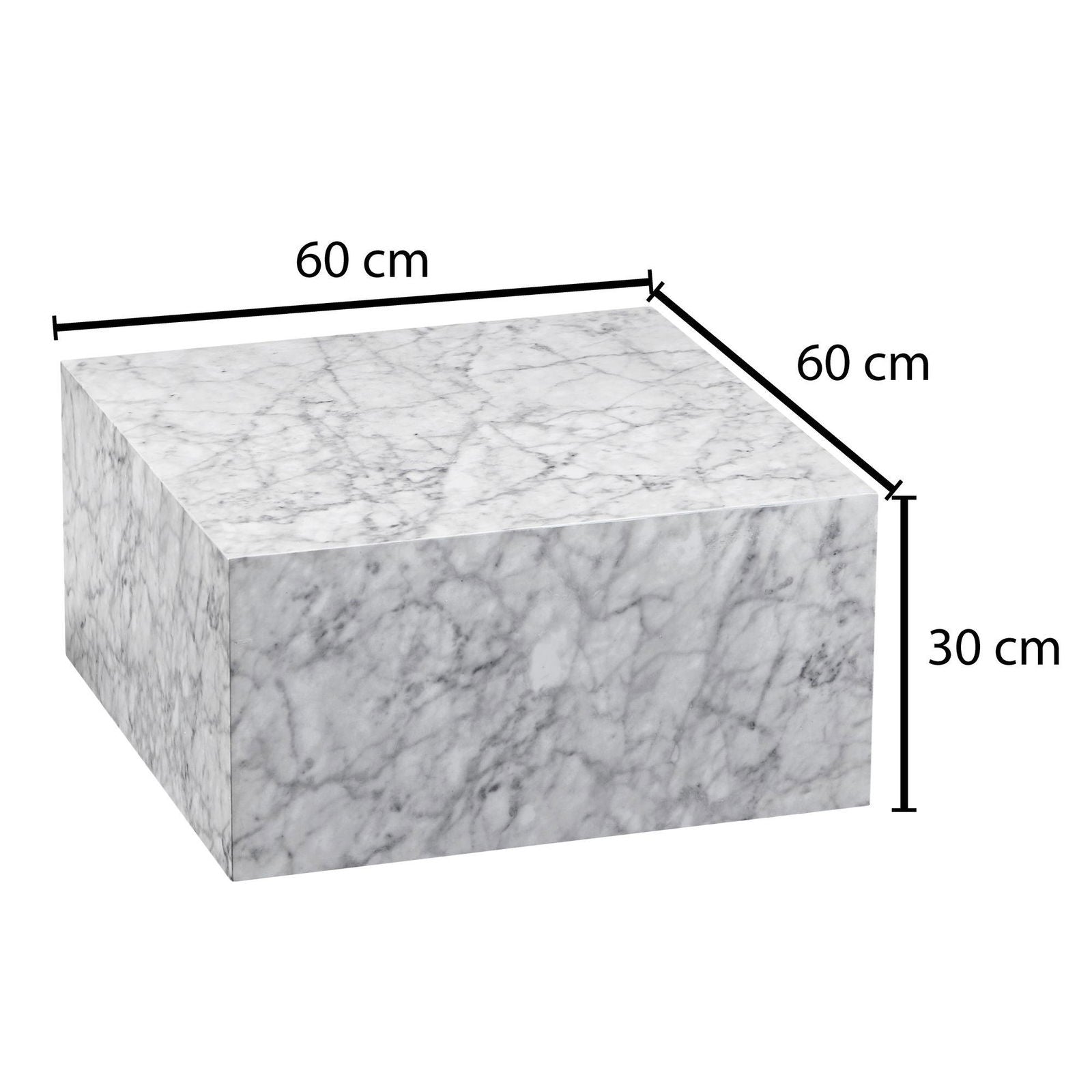 STOLIK KAWOWY 60 CM OPTYKA MARMUR MDF Wohnling / WL6.320