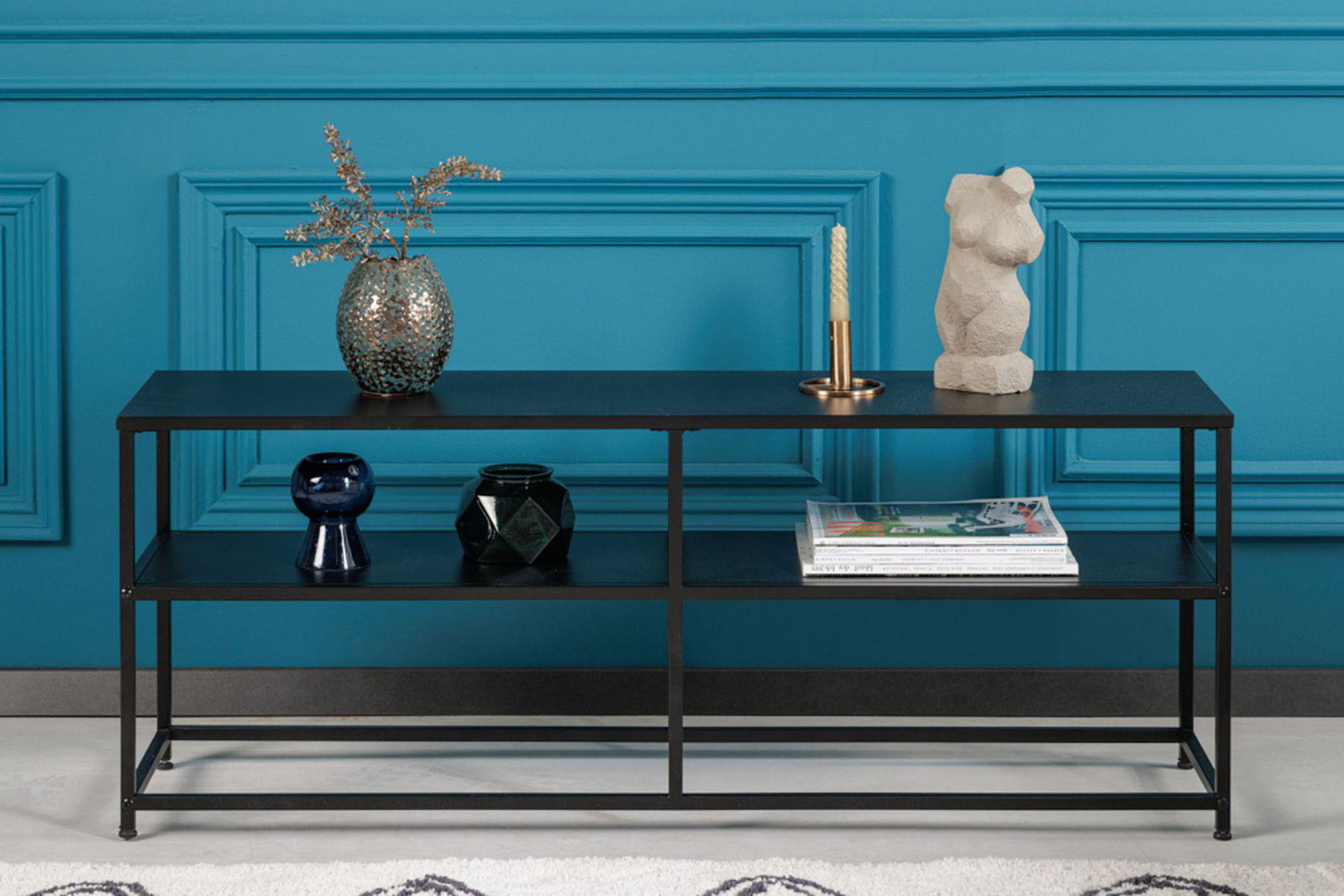 STOLIK KAWOWY DURA STEEL 120 CM CZARNY / 41732  / INVICTA INTERIOR