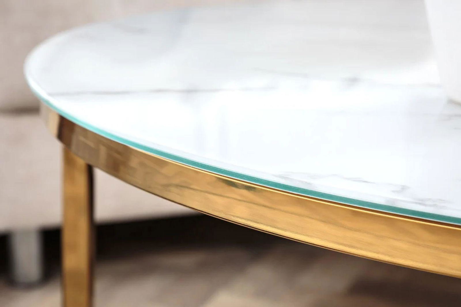 STOLIK KAWOWY ELEGANCE OPTYKA BIAŁY MARMUR 80 CM / 42160 / INVICTA INTERIOR