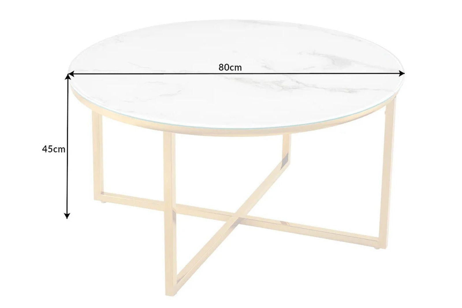 STOLIK KAWOWY ELEGANCE OPTYKA BIAŁY MARMUR 80 CM / 42160 / INVICTA INTERIOR