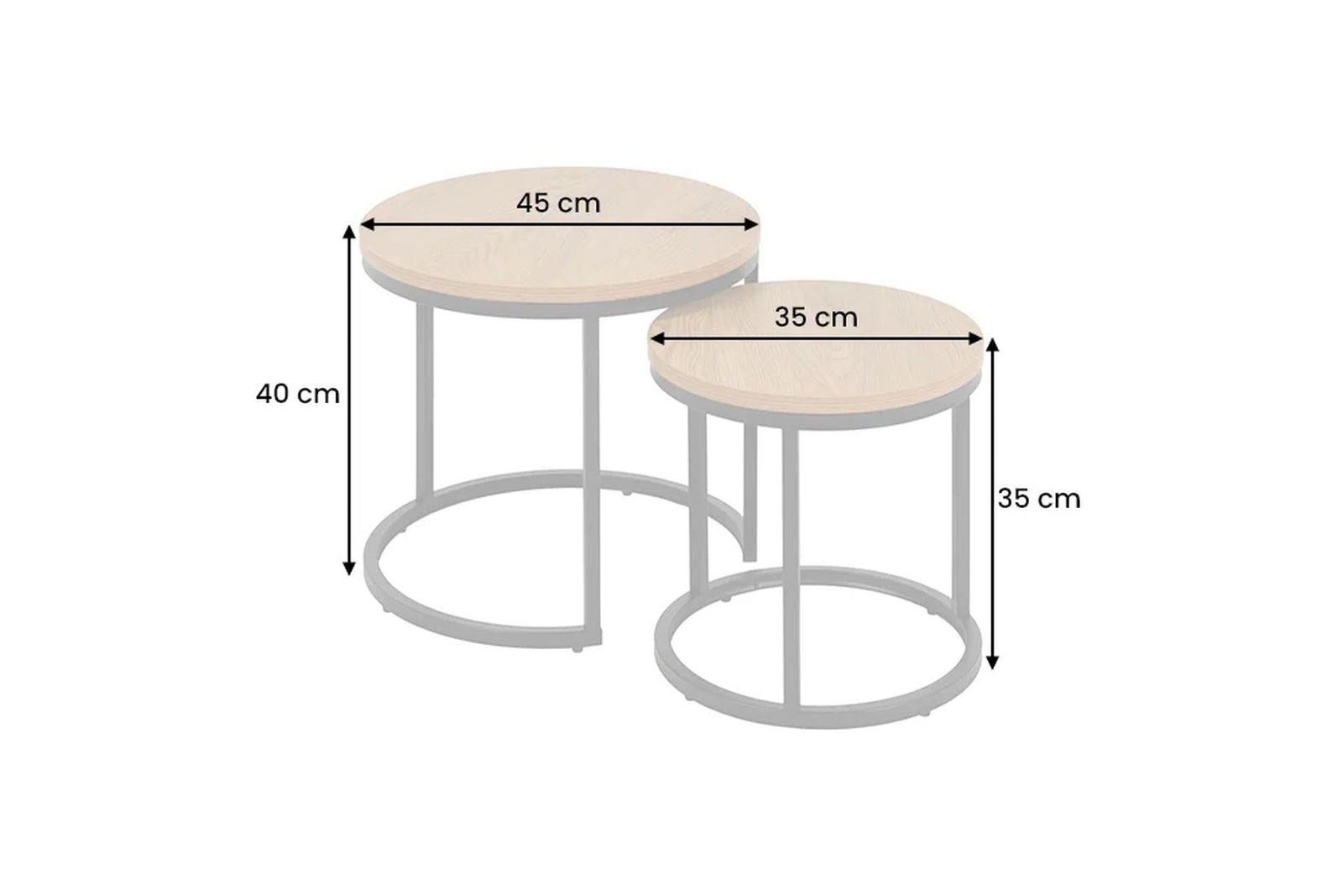 STOLIK KAWOWY ELEGANCE ZESTAW OPTYKA DĄB 45 CM / 43643 / INVICTA INTEIOR