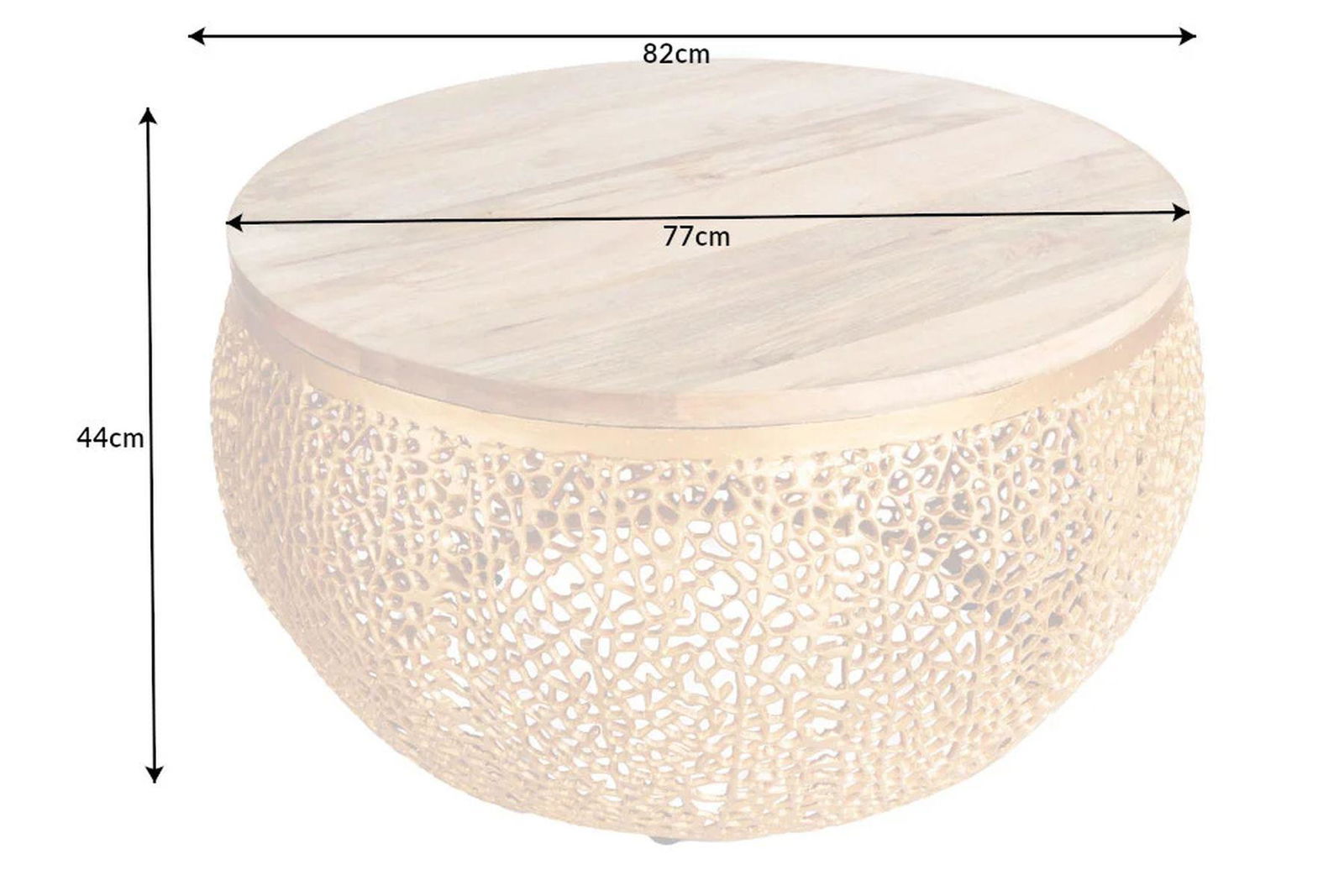 STOLIK KAWOWY LEAF MANGO ZŁOTY 80 CM / 42250  / INVICTA INTERIOR