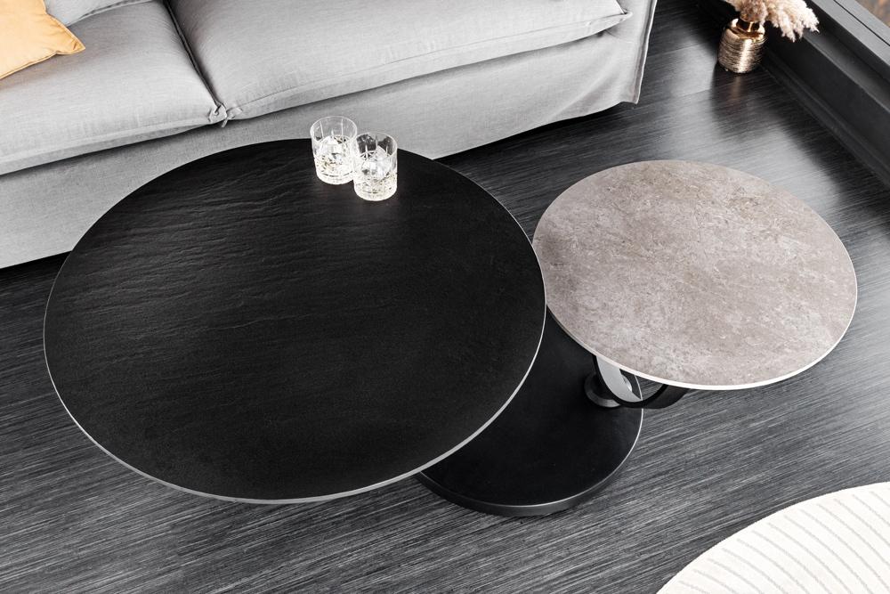 STOLIK KAWOWY RINGS OBROTOWY CZARNA PODSTAWA / 44316 / INVICTA INTERIOR