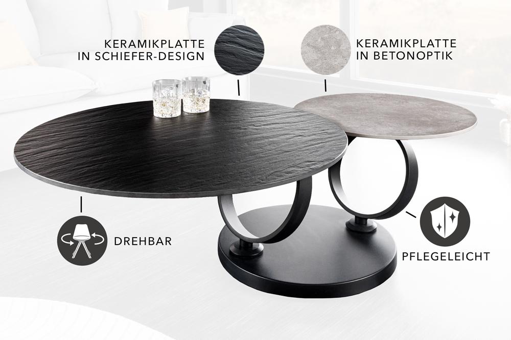 STOLIK KAWOWY RINGS OBROTOWY CZARNA PODSTAWA / 44316 / INVICTA INTERIOR