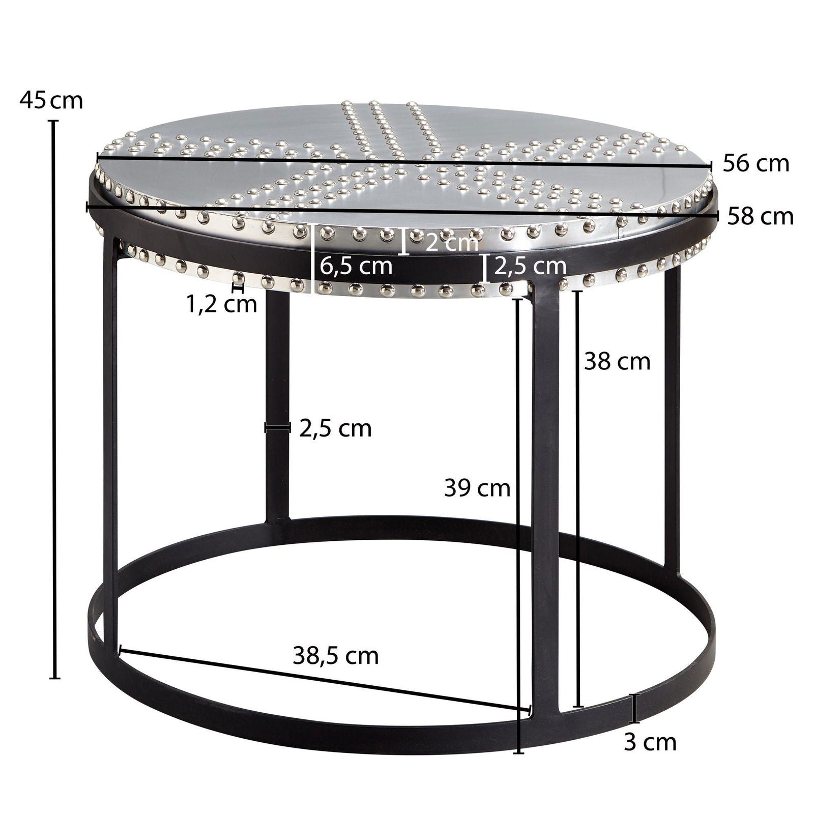 STOLIK KAWOWY SILVER MODERN 58 CM Wohnling / WL6.308