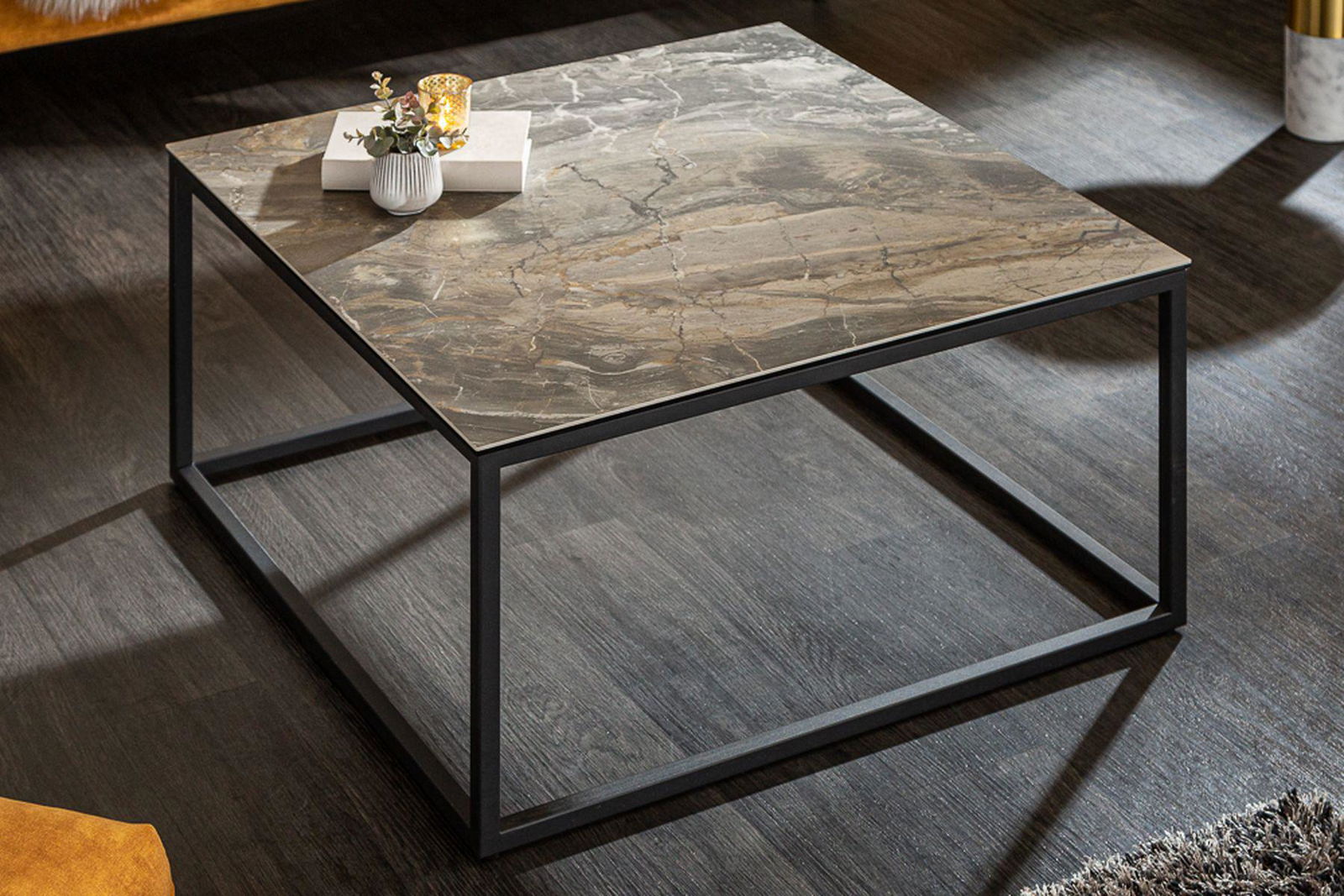 STOLIK KAWOWY SYMBIOSE 75 CM OPTYKA MARMUR / 40670  / INVICTA INTERIOR