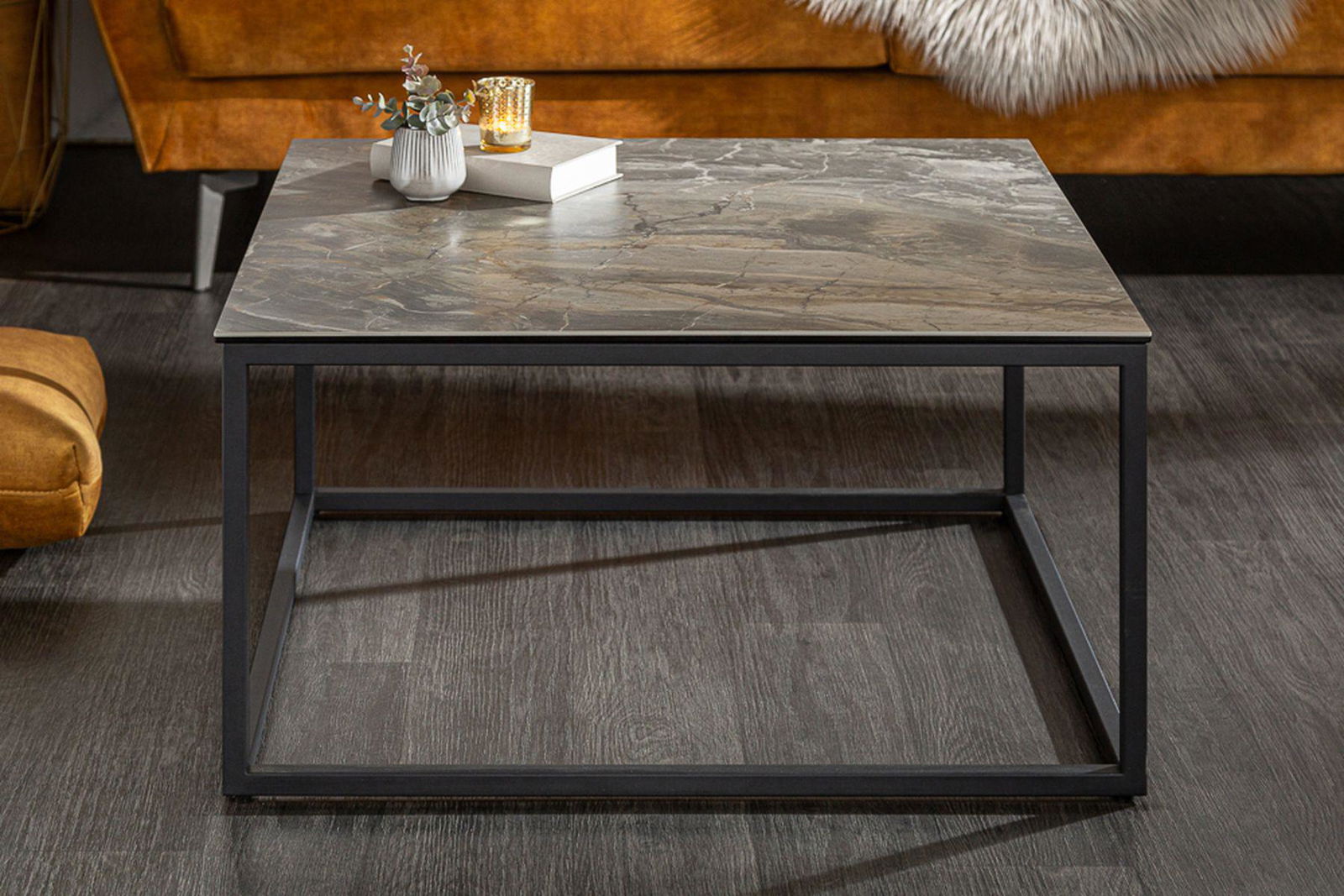 STOLIK KAWOWY SYMBIOSE 75 CM OPTYKA MARMUR / 40670  / INVICTA INTERIOR