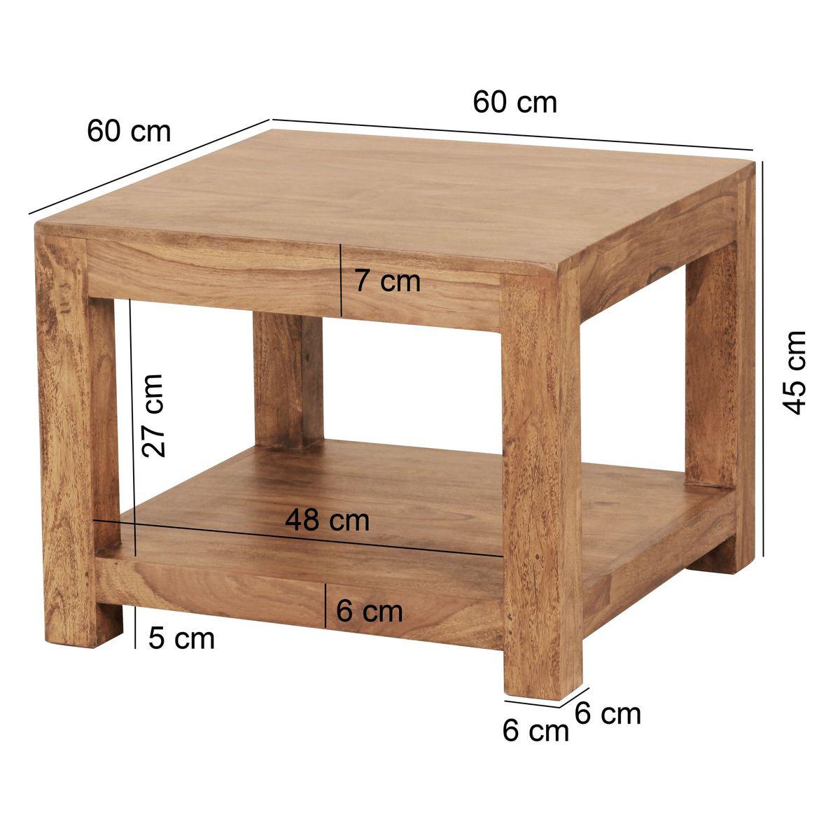 STOLIK KAWOWY WOHNLING AKACJA 60 CM / WL1.571